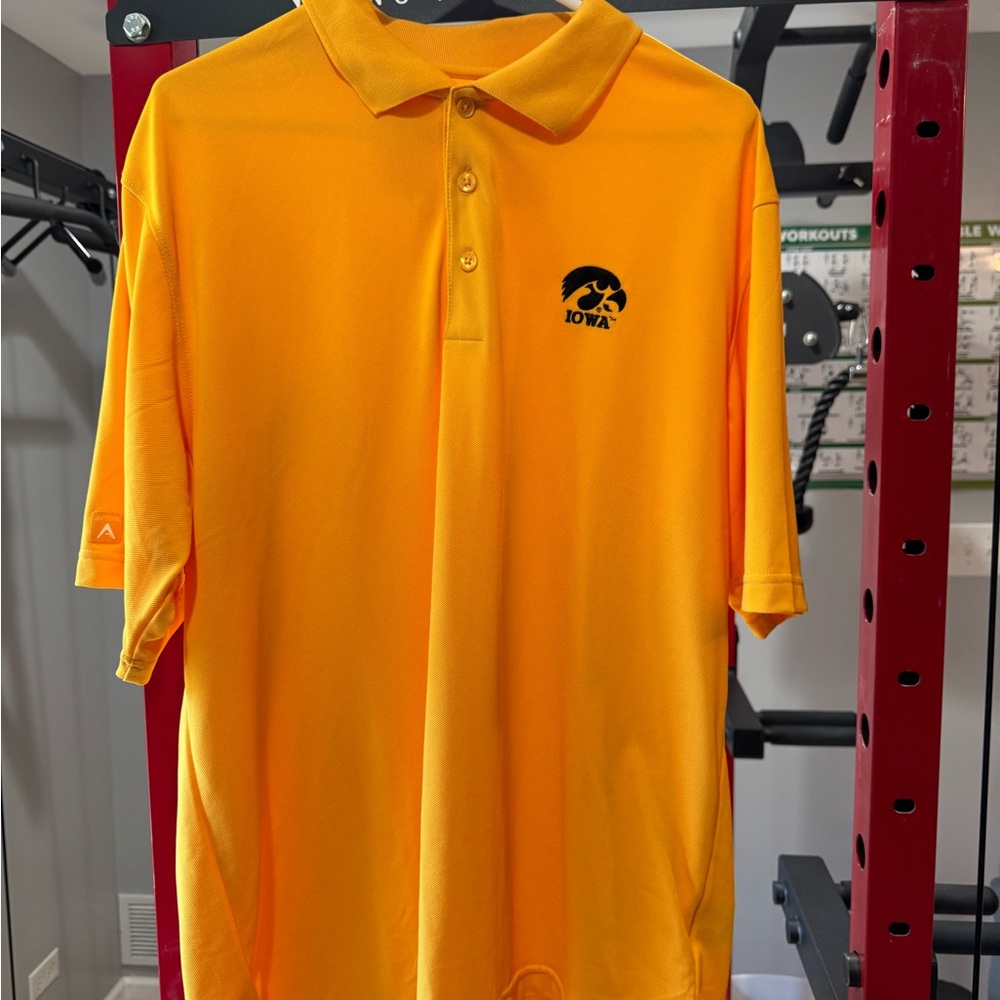 IOWA Antigua Gold Polo Shirt Vibrant Athletic Wear
